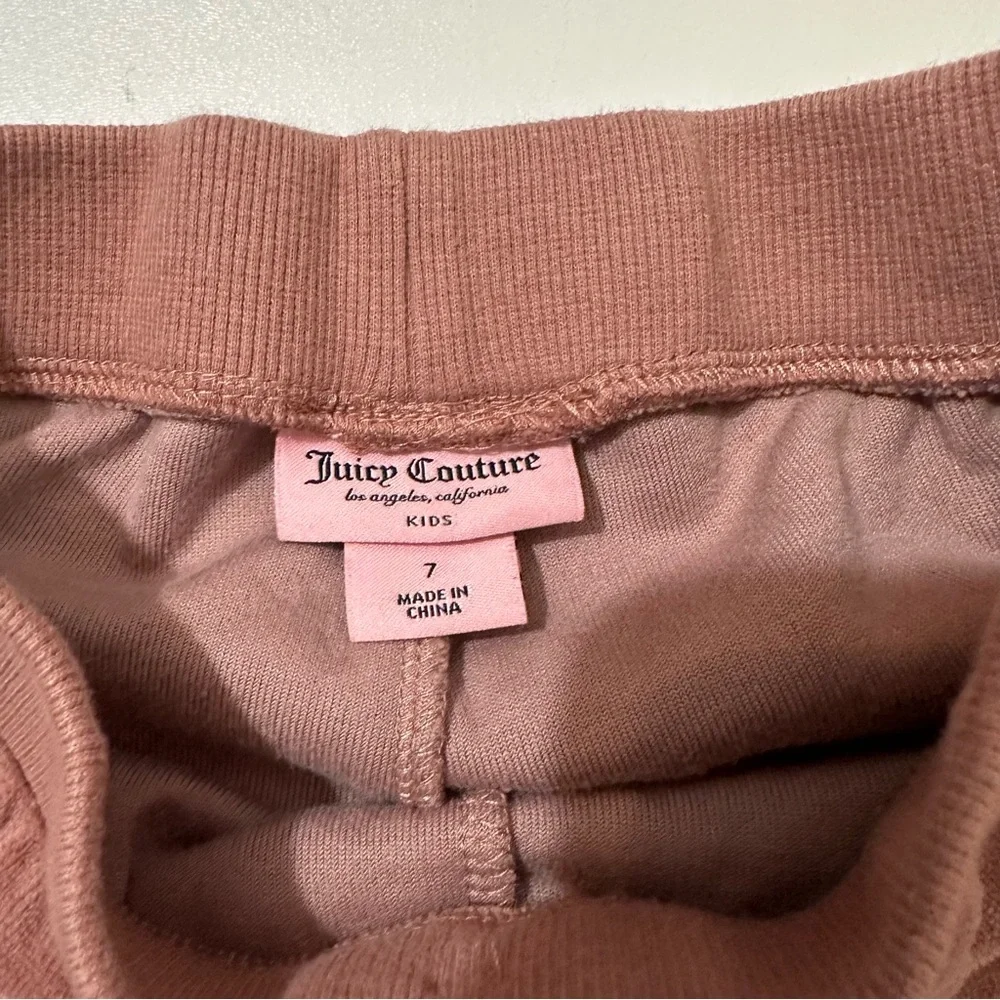 Juicy Couture Mauve Pink Velour Two Piece Front Zip Track Suit Girls Size 7